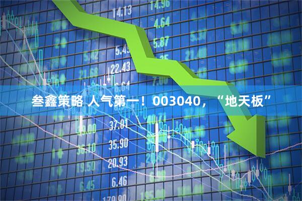 叁鑫策略 人气第一！003040，“地天板”