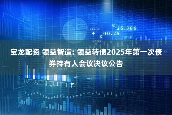 宝龙配资 领益智造: 领益转债2025年第一次债券持有人会议决议公告